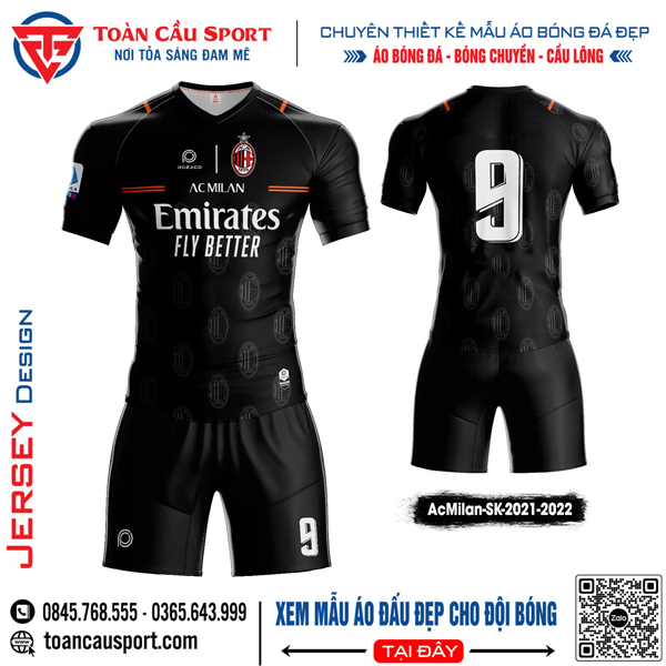 Mẫu áo đấu clb AC Milan 2022