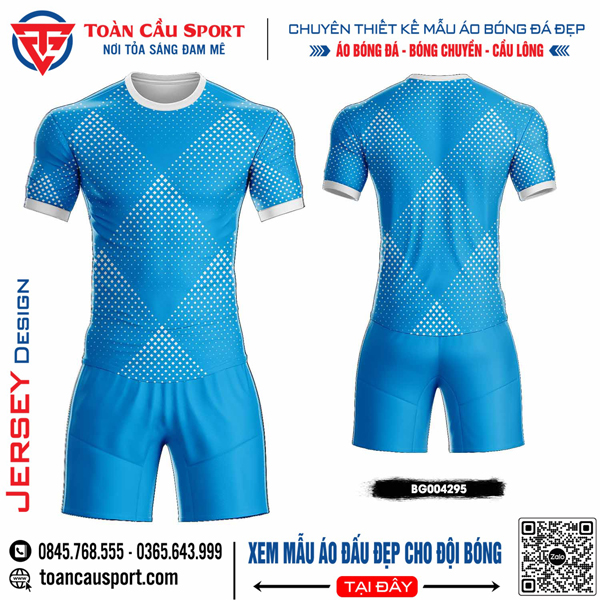Mẫu áo đấu bóng đá không logo màu xanh ya đẹp