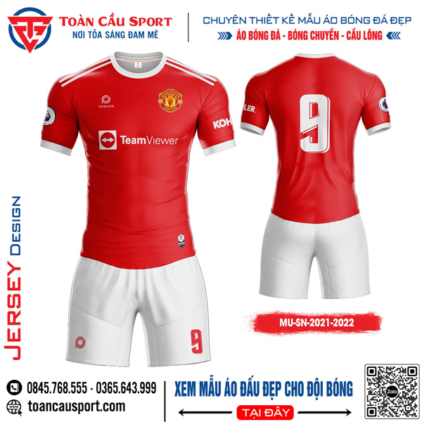 Mẫu áo đá bóng clb MU sân nhà đẹp