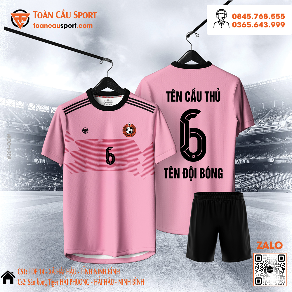 Áo bóng đá màu hồng pastel Unisex phong cách thể thao cá tính